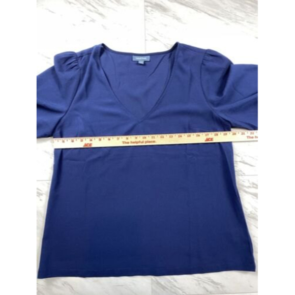 NWOT ModCloth Balloon Sleeve Blue Blouse Top V-neck Pullover Size Large - Picture 8 of 10